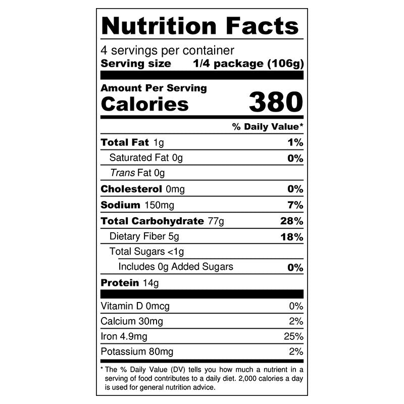 Nutrition facts label for lemon scampi meal kit with detailed calorie count and nutritional content.