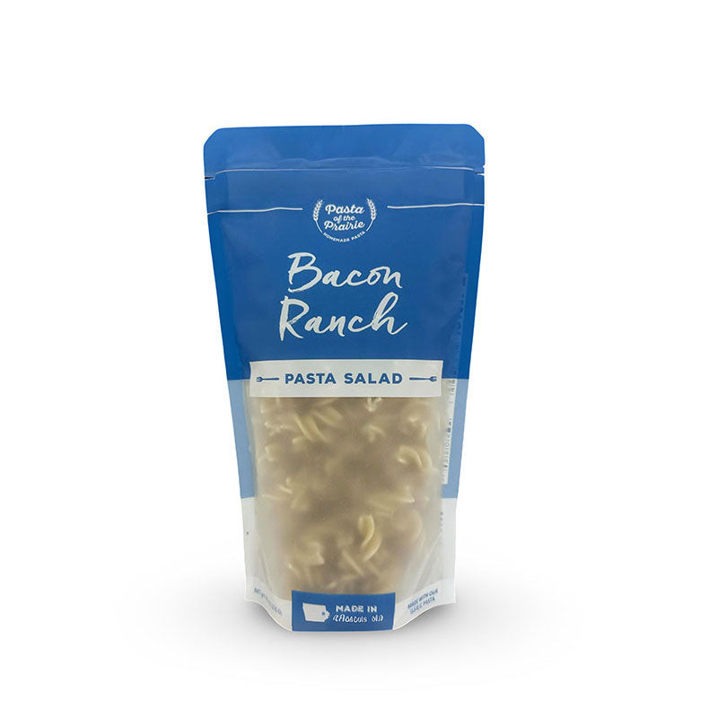 Bacon ranch pasta salad package on a white background