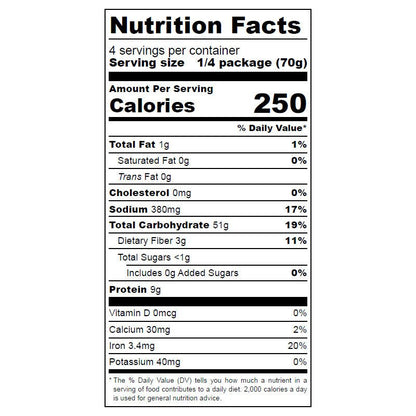 Nutrition facts label for dill-icious pasta saladon a white background
