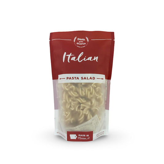 Italian pasta salad package on a white background