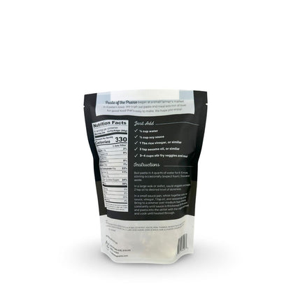 Back of the teriyaki meal kit packaging with nutritional information  and cooking instructions on a white background